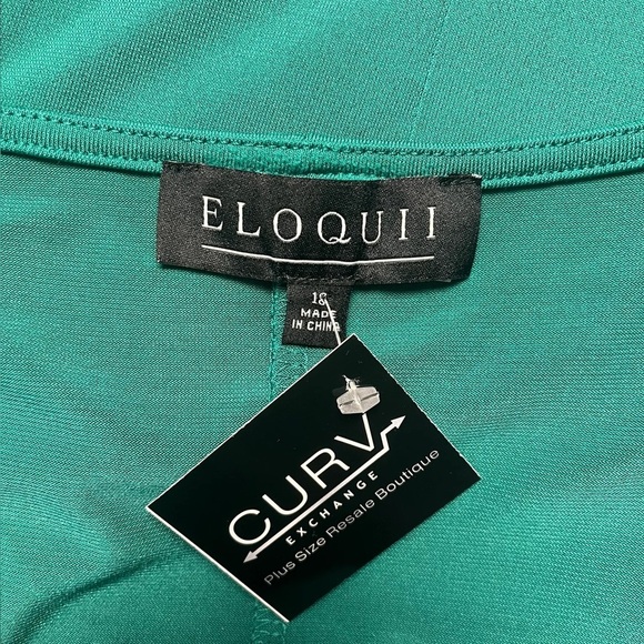 Eloquii Green Twist Front Midi Dress - Size 18 - Picture 5 of 5